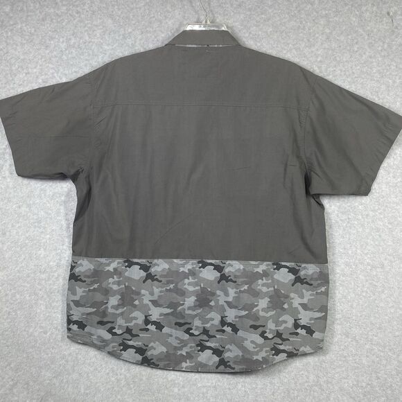 RPR Repair Design Under Construction Mens Sz XXL Grey Camo Button Down Pockets - Picture 2 of 13